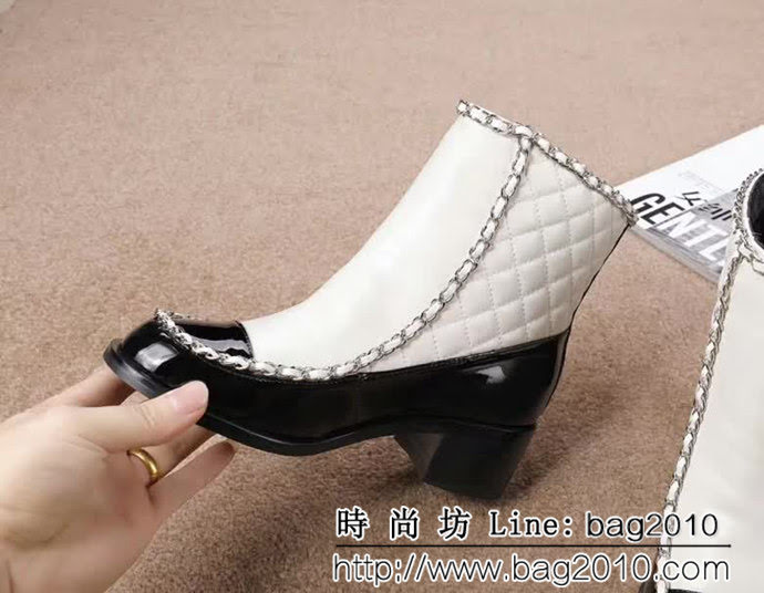 CHANEL香奈兒 2018新款 摔紋小牛皮+小牛漆皮 時尚秋冬短靴 QZS1999